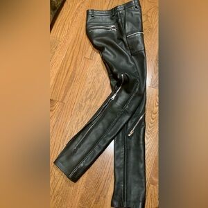 Paul Smith *RARE* Moto Leather Trousers Size 30/31 Silver Zips “Look 46” AW19